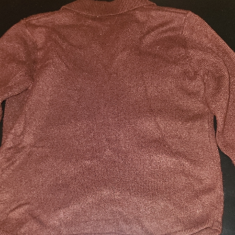 Pink Rose Women's Maroon Shirt Style Button Up Collared Cardigan Sweater Small - Picture 5 of 5